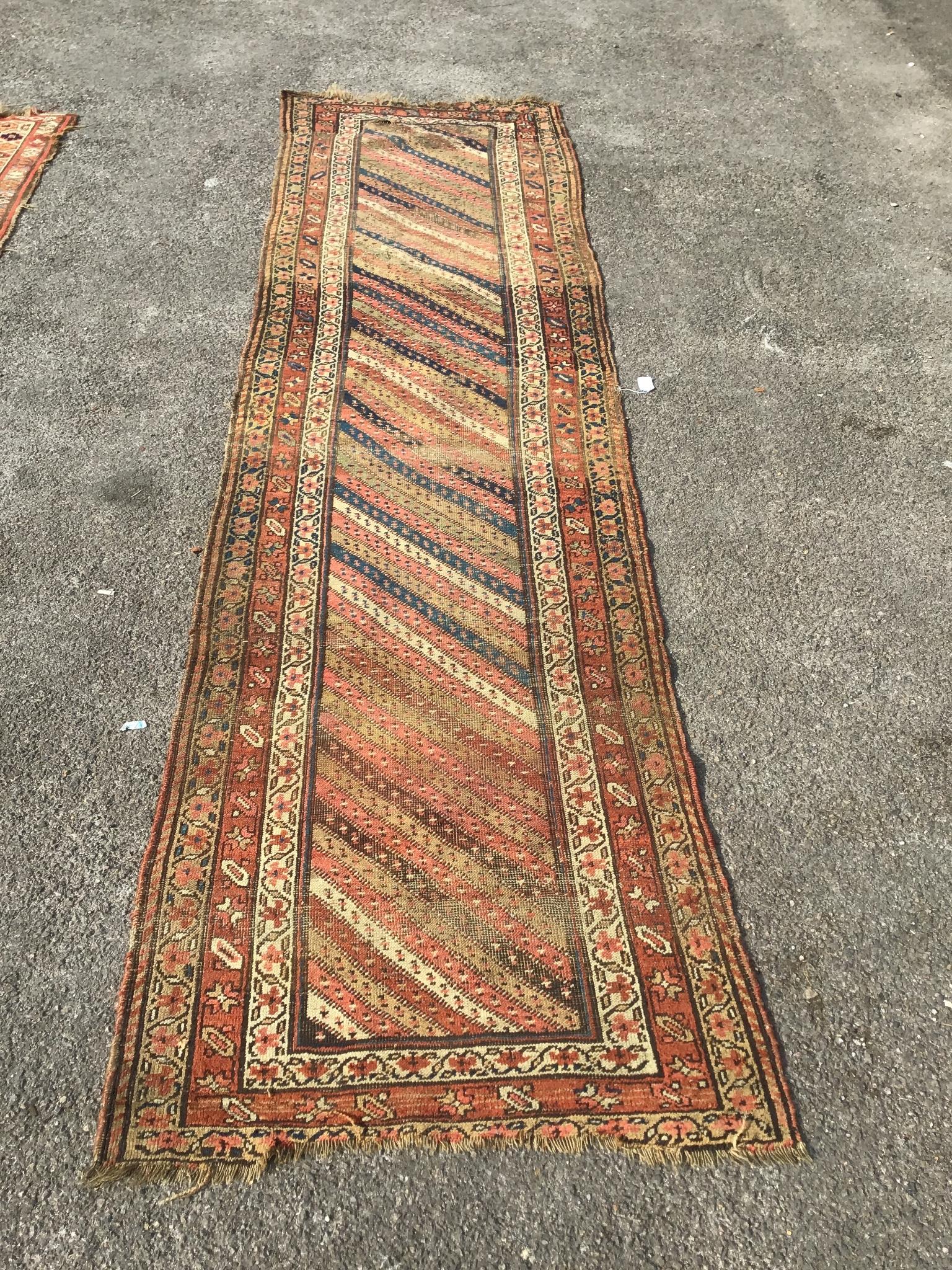 An antique Gendje runner, 370 x 100cm